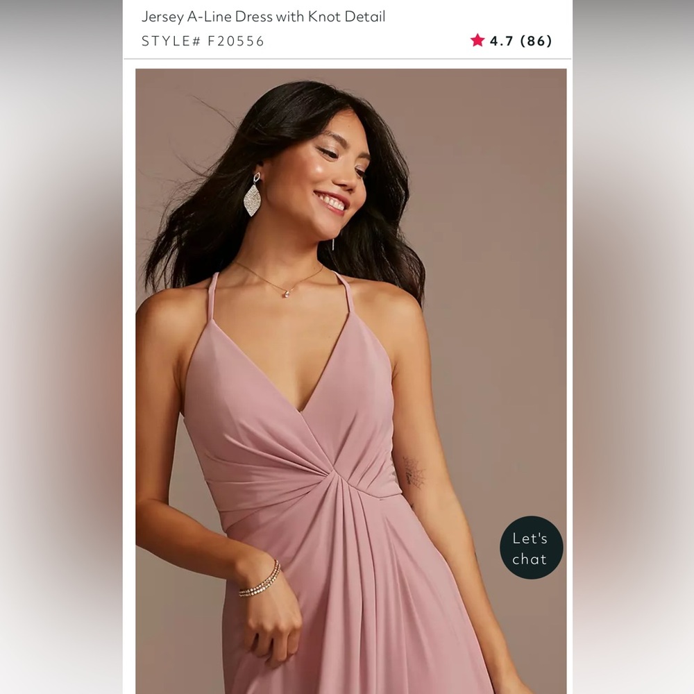 David’s Bridal Dusty Pink Bridesmaid Dress